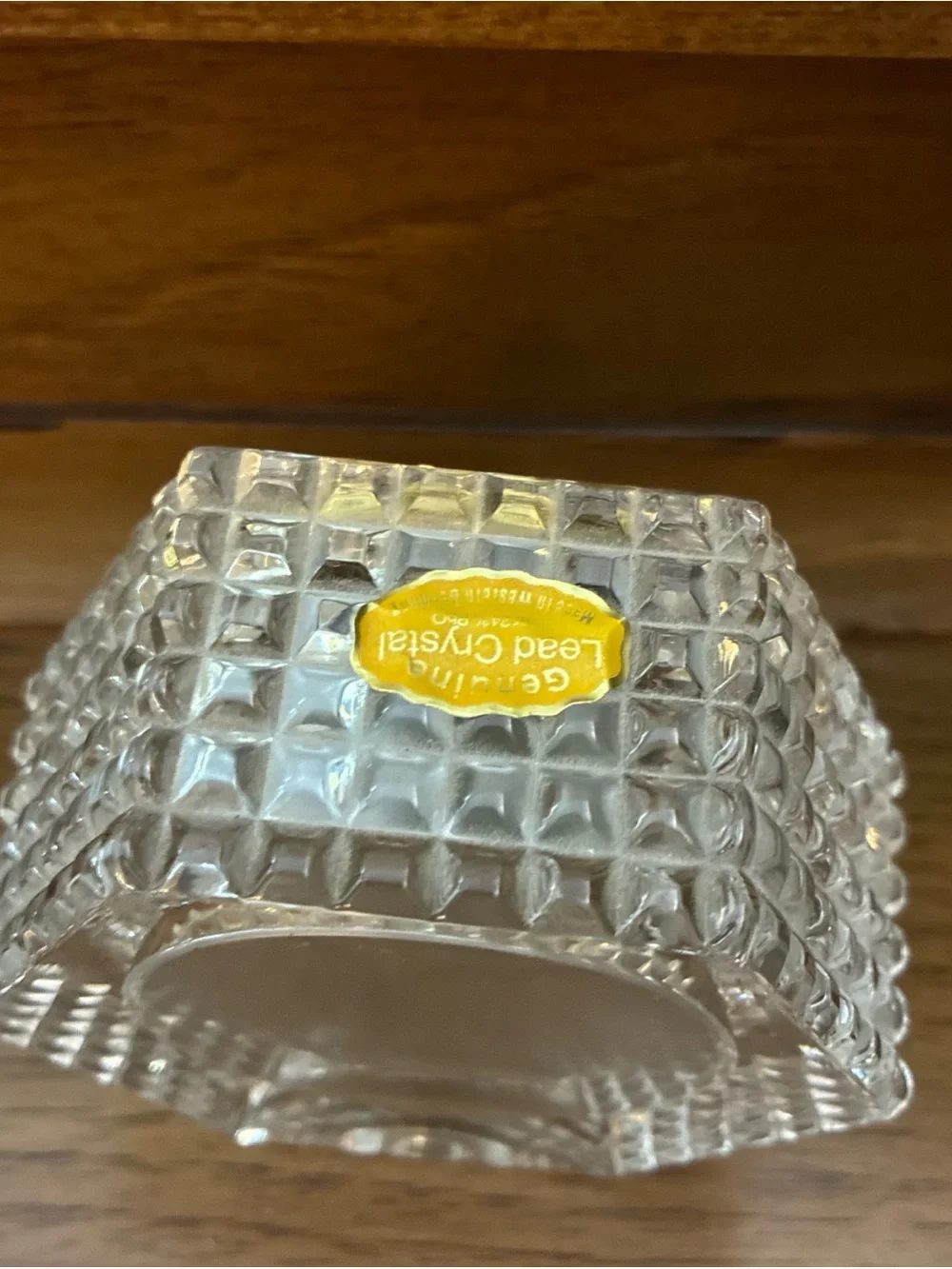 Staiger Quartz Lead Crystal Clock 3.75” Hexagon Desk Clock Germany Beautiful
